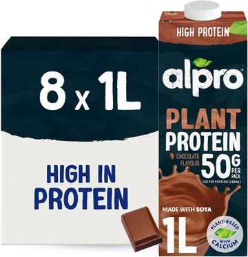 Alpro Protein Sojadrink - Chocoladesmaak - 8x1L