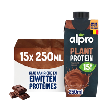 ALPRO Boisson Protéinée Soja Chocolat Boisson Végétale Riche en Protéines Sans Lactose 15 x 25cl