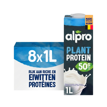 ALPRO Boisson Protéinée Soja Nature Boisson Végétale Riche en Protéines Sans Lactose 8x1L